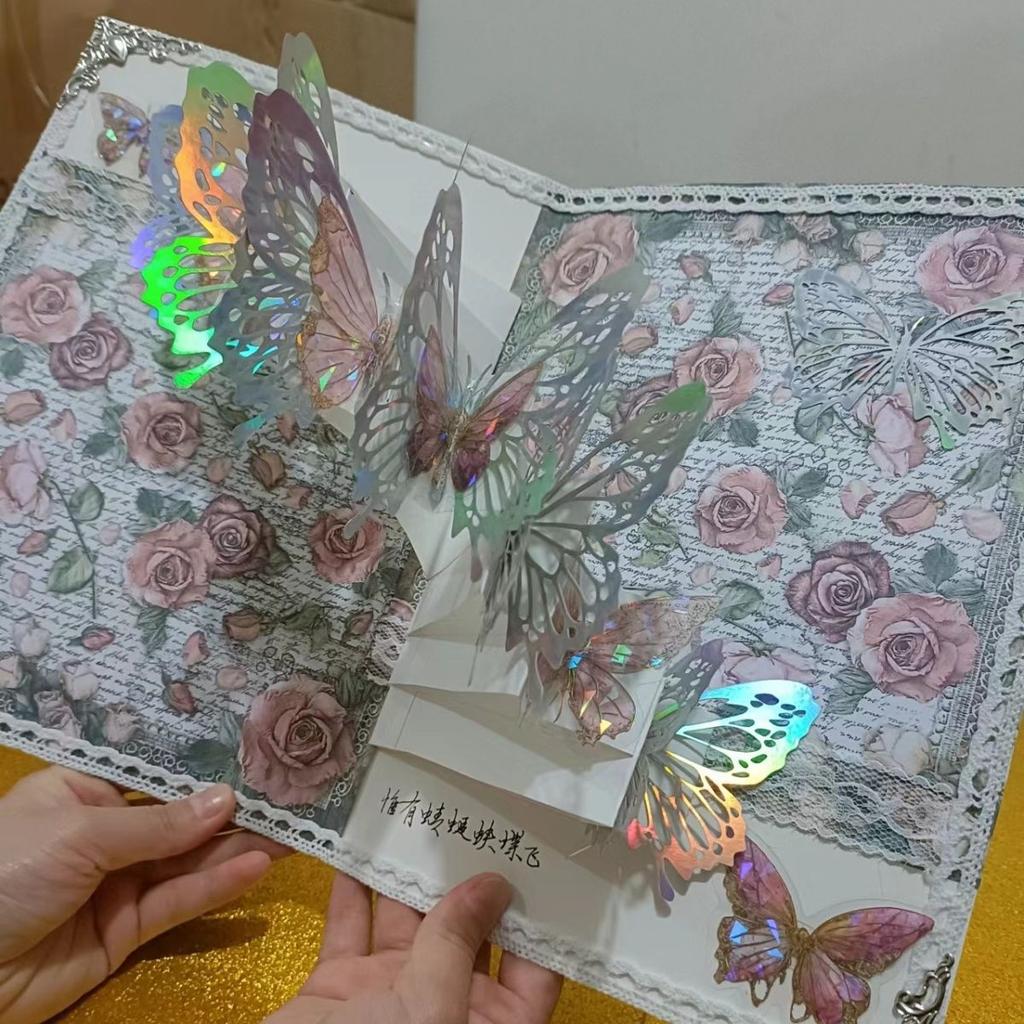 Butterfly three-dimensional book full set of handmade material packs for girlfriends and girlfriends three-dimensional butterfly greeting card gifts