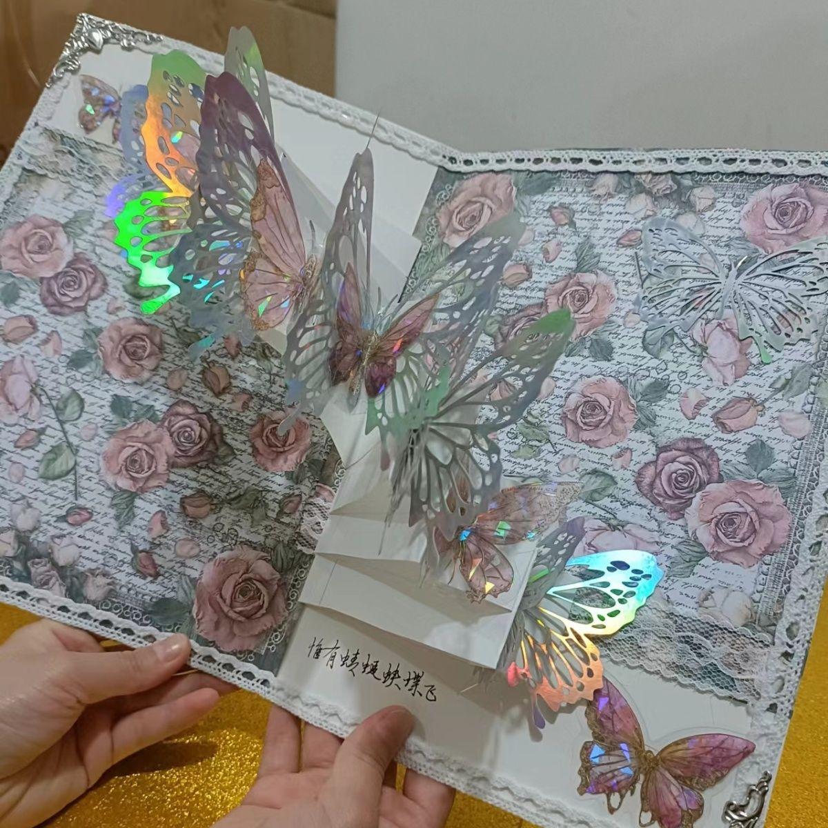 

Butterfly three-dimensional book full set of handmade material packs for girlfriends and girlfriends three-dimensional butterfly greeting card gifts Standard model