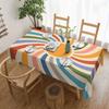 Boho Sun Rainbow Stripes Rectangle Waterproof Tablecloth Party Decor Farmhouse Kitchen Dining Table Runner Wedding Decorations