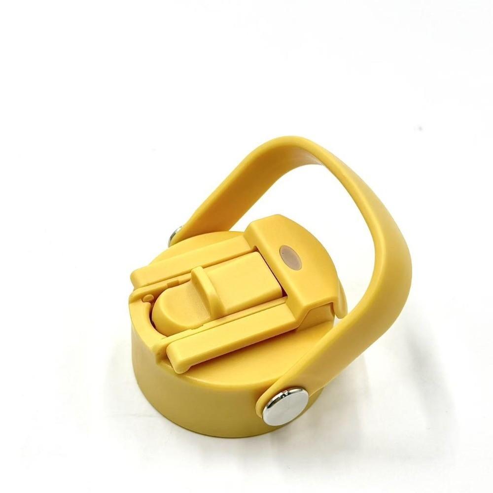 

PP Plastic Universal Replace Lid Splash Spill Proof Wide Mouth Straw Lid With Big Handle Spill-proof Cup Cover жовтий