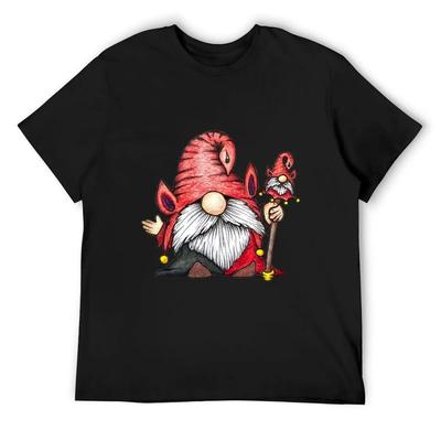Camiseta de Gnomo Arlequim azul cadeado tops fofos camiseta anime camisetas gráficas masculinas hip hop