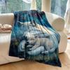 1PC Mother Wolf Pup Sleeping Under Stars Print Adult Children Warm Blankets Home Travel Car Soft Comfortable Luxury Gift