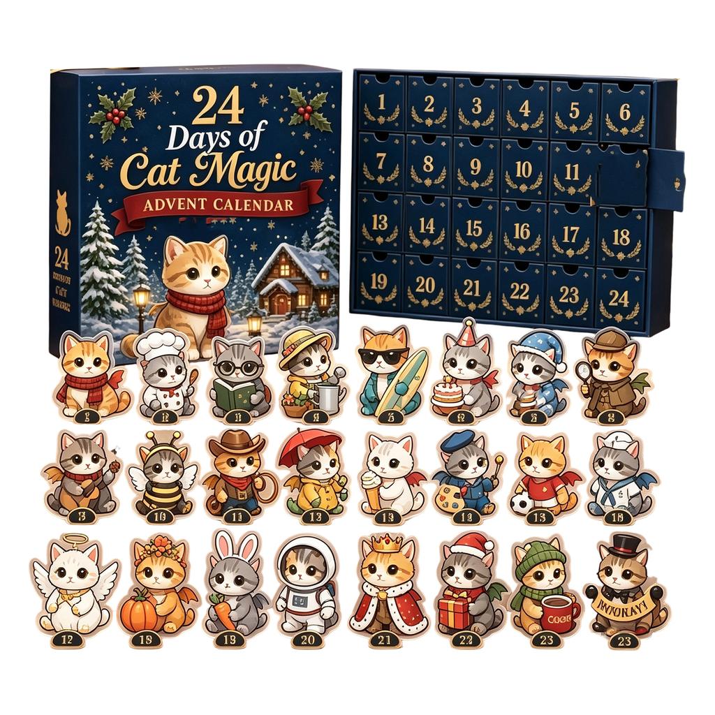 Christmas Advent Calendar Days Countdown 2D Acrylic with Daily Surprises for Holiday Decor