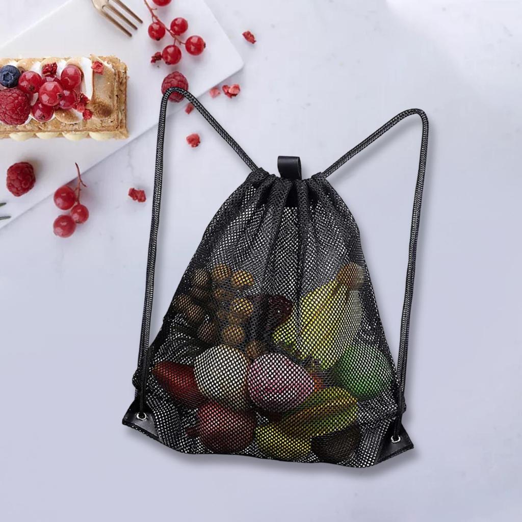 Robuster Netz-Kordelzug-Rucksacktaschen Multifunktionale Belüftete Tasche für Fußball, Fitnessstudio Sport