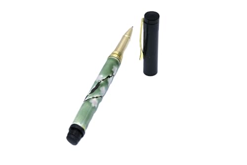 Kiyoteru Craft Porcelain Cap-Style Ballpoint Pen, Cherry Blossom Design, Oribe Color, CLJ_TBP_205