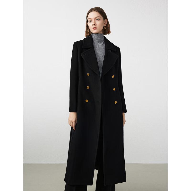 LANGZI Pure Wool Military Style Slim Fit Wool Coat