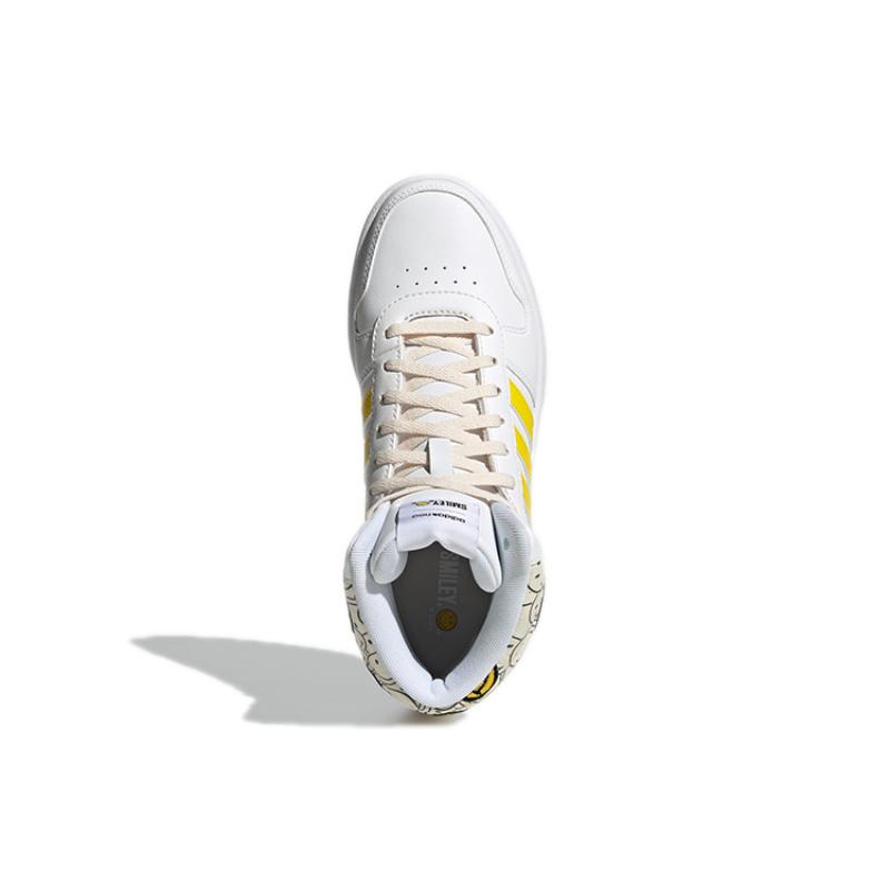 Adidas Hoops 2.0 Mid Shoes 'White Solar Yellow' Women's Sneakers GY7617