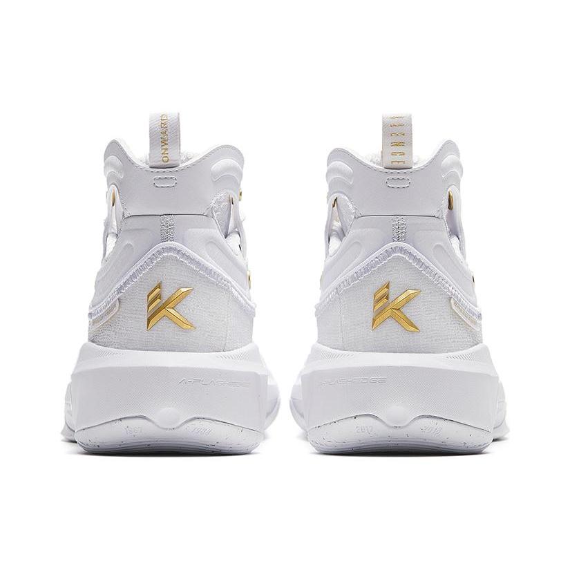 New Anta KT8 KT 8 Anti Slip Wear Resistant High Top Nitrogen Technology Basketball Shoes Men's White Gold 112331101-4