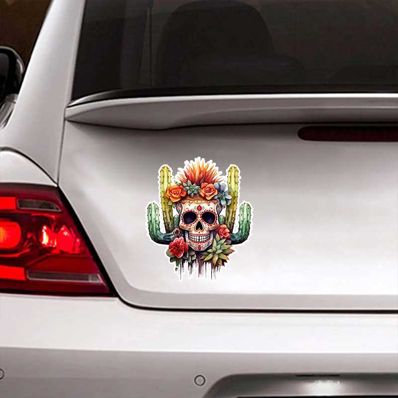 Car Sticker Skull Vinyl Decal Waterproof Rear Window Motorcycle Camper Bumper Truck Laptop Decoration TM354