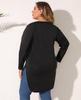 Women's Plus Size Mid-Length Burnout Hollow Out Slit Long Sleeve T-Shirt