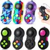 3 Pezzi Fidget Pad con 8 Funzioni Fidget, Controller Fidget Riduttore di Stress, Cubo Giocattolo Allevia Stress e Ansia