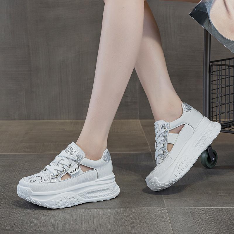 Summer new hollow dad shoes women's breathable casual thick baseplate shoes 52062