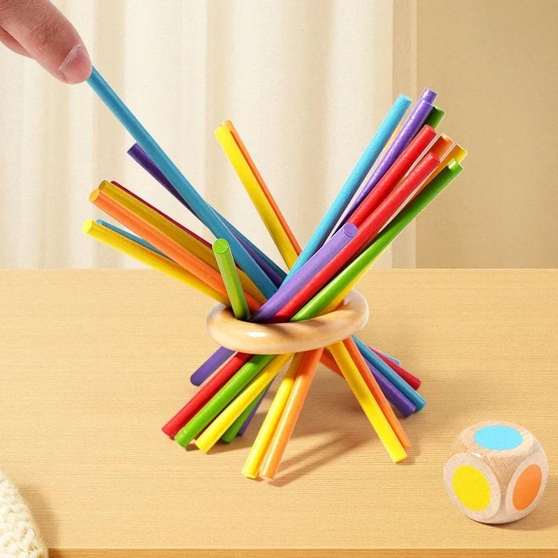 Funny Wooden Stick Drawing Game Parent Child Interactive Stick Balance Board Game Two Person Battle Game for Party Entertainment
