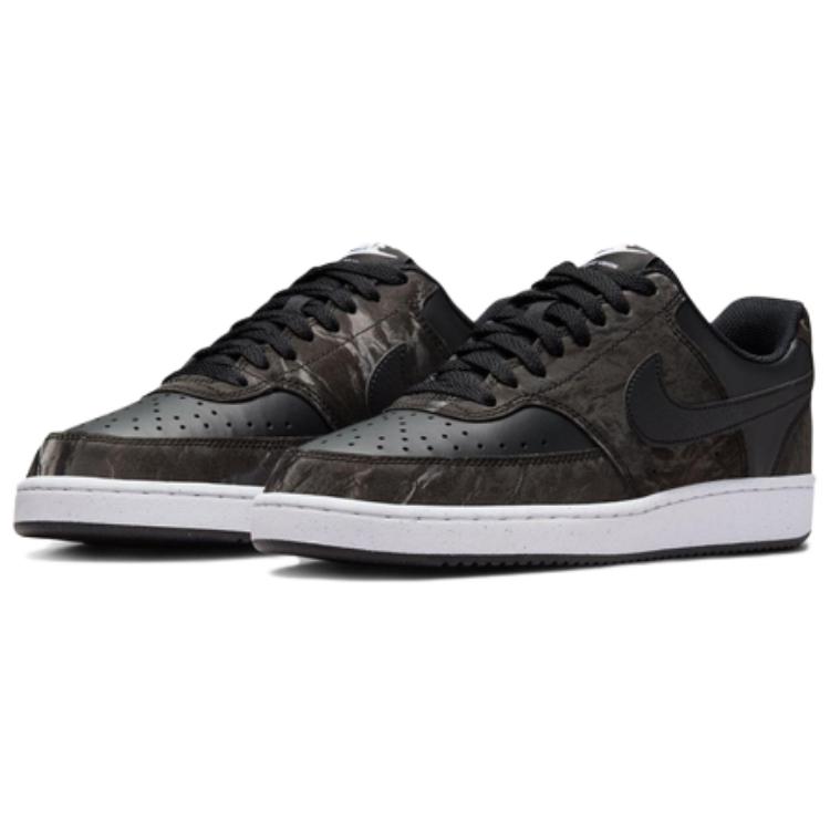 Nike Court Vision Breathable Low top Skateboard Shoes Women's Black White HQ4377-001