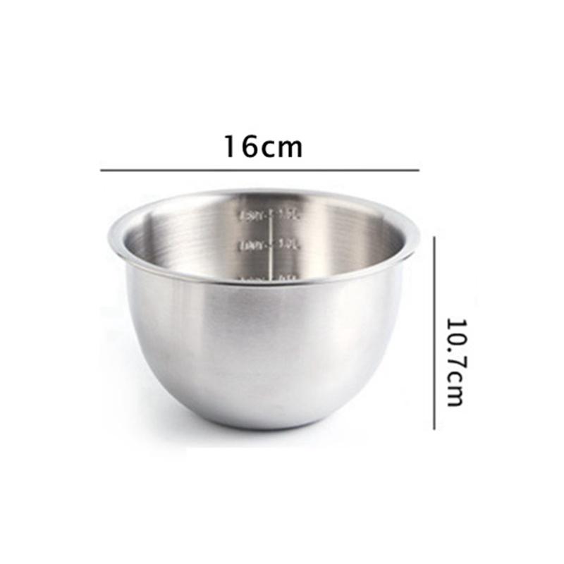 

Салатниця з нержавіючої сталі 304. Набір кухонних мисок для зберігання. Набір мисок для збивання яєць. Кулінарна миска. Аксесуар для випічки з вагами.