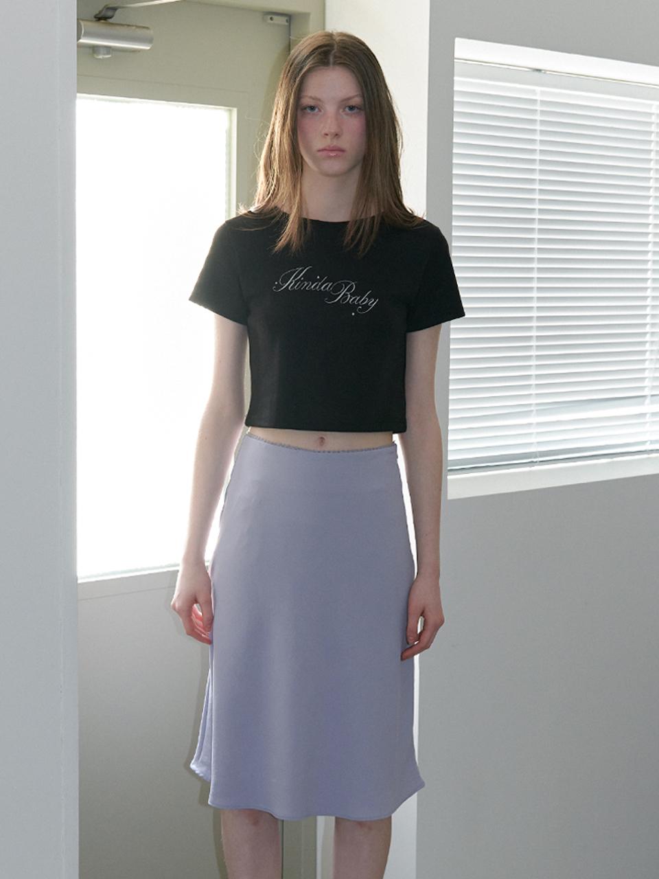 Kinder Baby Logo Semi Crop Tee - Black Black/Free