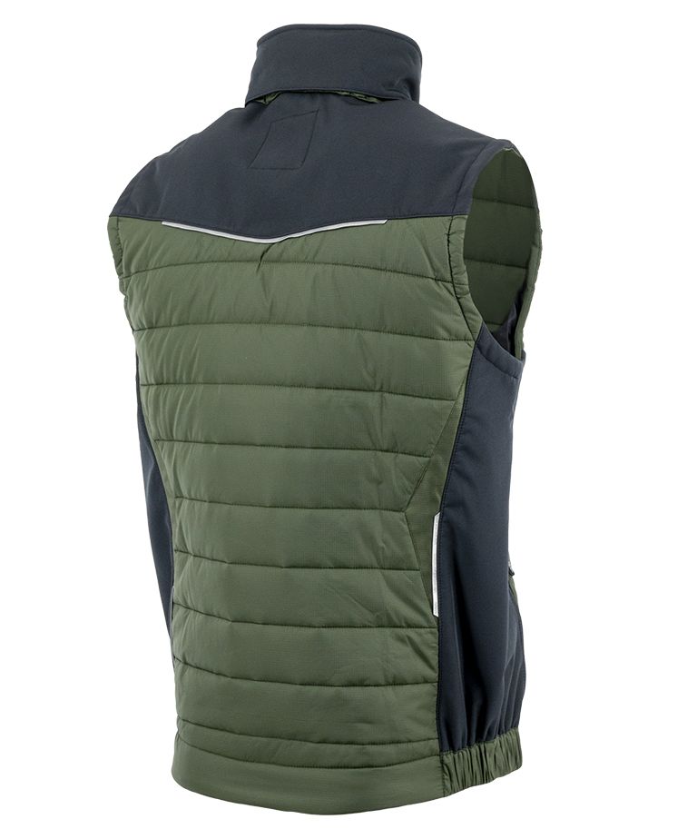 24H Hybrid work vest men's softshell all-year-round vest - Comfort Plus SARA XL Black-Olive