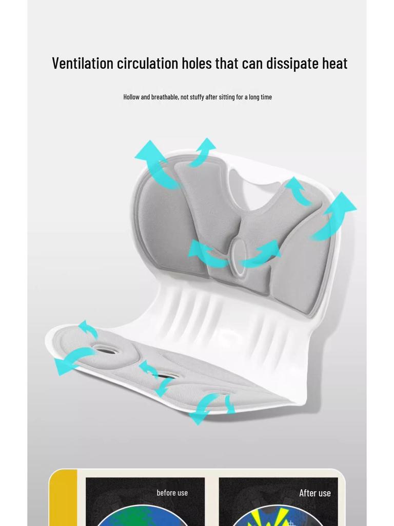 Ergonomický bederní a kyčelní podpůrný polštář pro kancelářskou židli – Podporuje správné držení těla a pohodlí