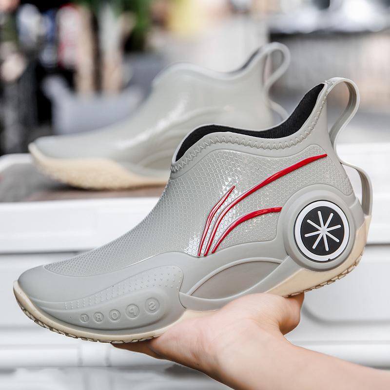 Men's Outdoor Short Tube Fishing Rain Boots Fashion Non-slip Waterproof Rain Boots Indoor Kitchen Work Rain Boots Car Wash Boots