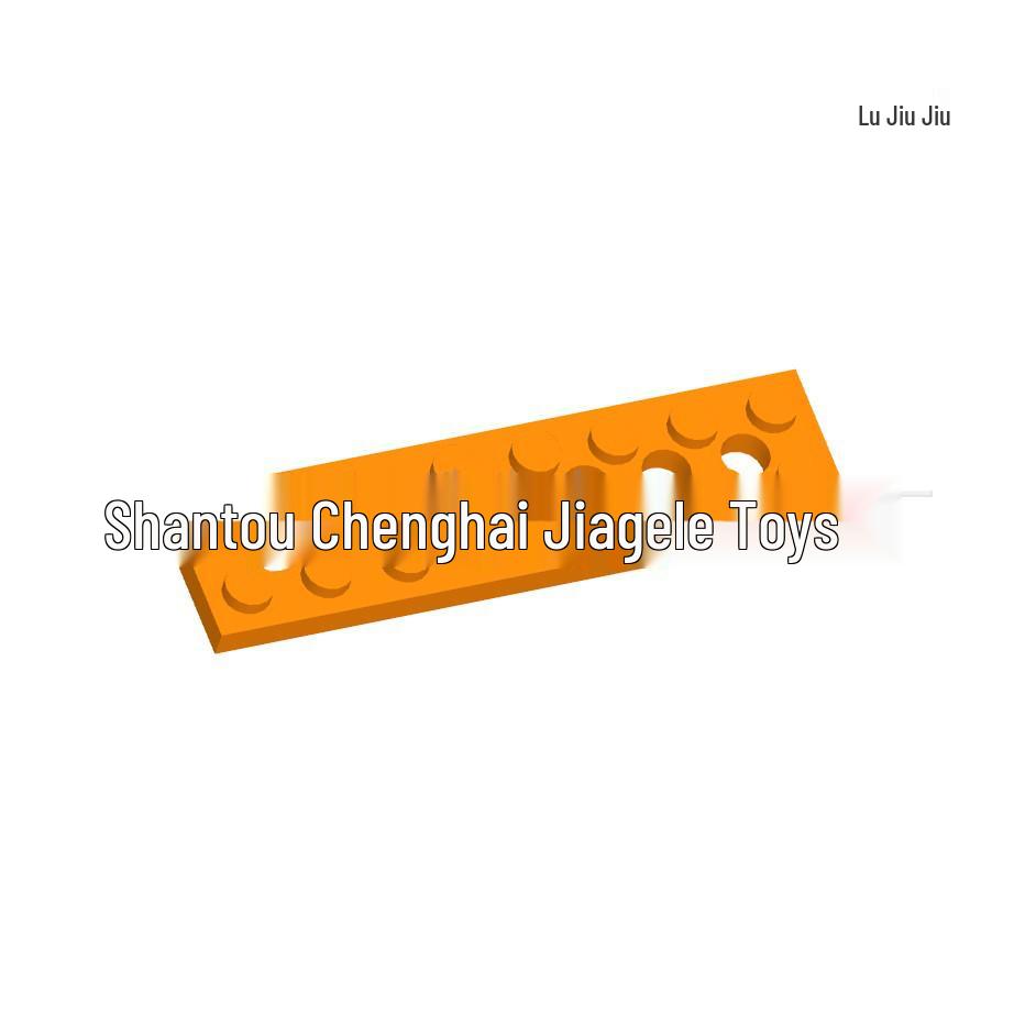 2x8 Low Plate with 7 Holes - Compatible Building Blocks with 3738 Small Parts