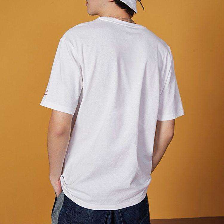 Li Ning T Shirts Men's White Crew Neck Moderate Straight Fit AHSQ185-1