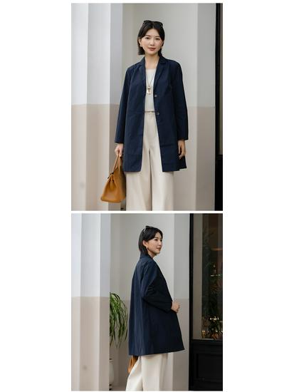 YUN Damen Klassischer Temperamentvoller Midilanger Trenchcoat - 2025 Herbst Schlankmachende Petite-Passform