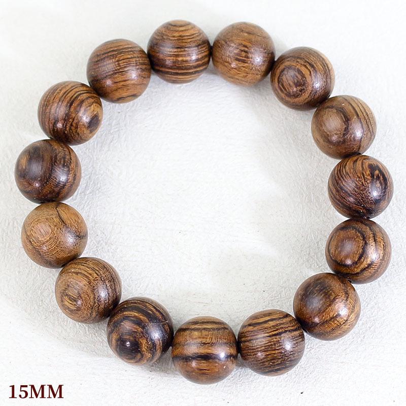 Bracciale Buddista in Legno di Tasso Viola Intagliato a Mano con 108 Perle di Sandalo Pelle di Tigre per Coppie