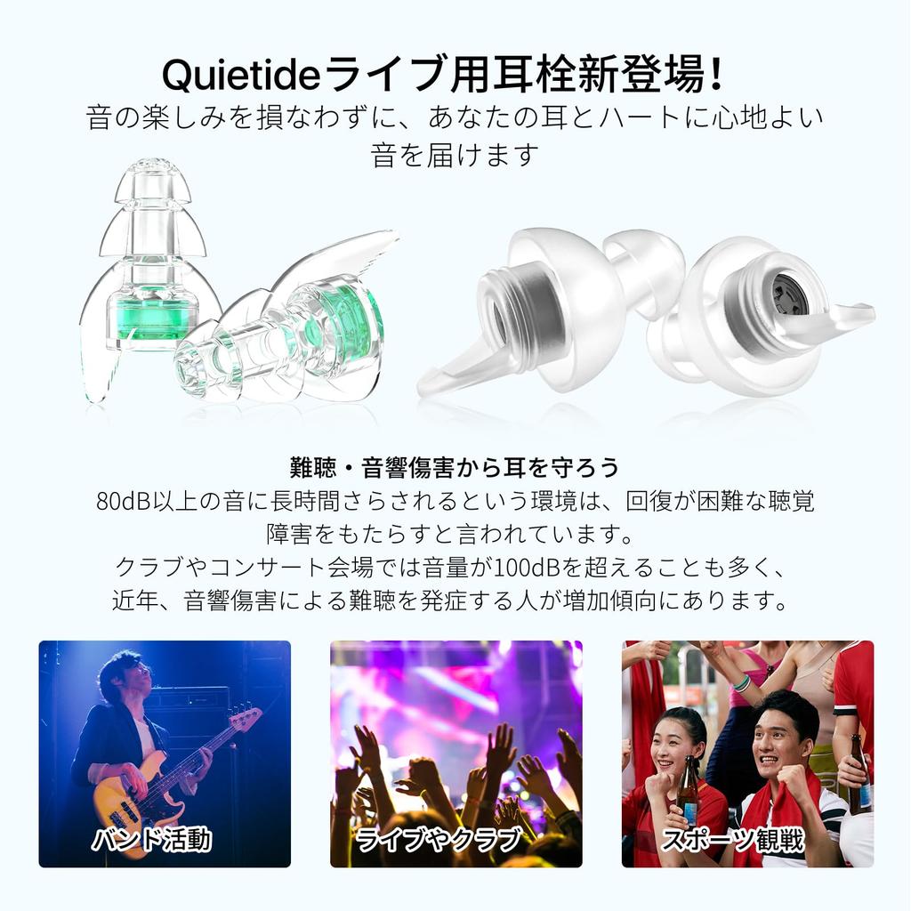 Quietide Live Ear Protectors for Preventing Hearing Ideal for Enjoying Loud Music at and Washable and Includes Carrying Case and Japanese Q6 Black and