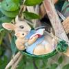 Garden Outdoor Tree Pendant Swing Rabbit Decoration Garden Cartoon Animal Crafts Decoration Decorations for Home