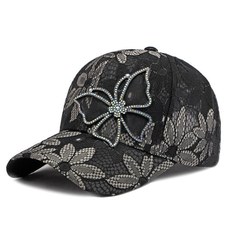 Baseball Cap Women Spring Summer Korean Style Breathable Sun Hat Sunscreen Butterfly Lace Trendy Caps
