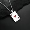 Stainless Steel Vintage Ace of Spades&Hearts Necklace For Men Women Punk Gothic Hiphop Jewelry Trendy Chain Accessories Gift