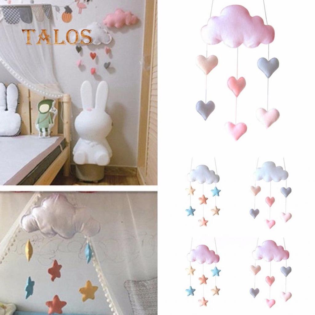 Cute Nordic Cloud Stars Hearts Baby Cloth Wall Hanging Decor Gift Photo Props Decoration