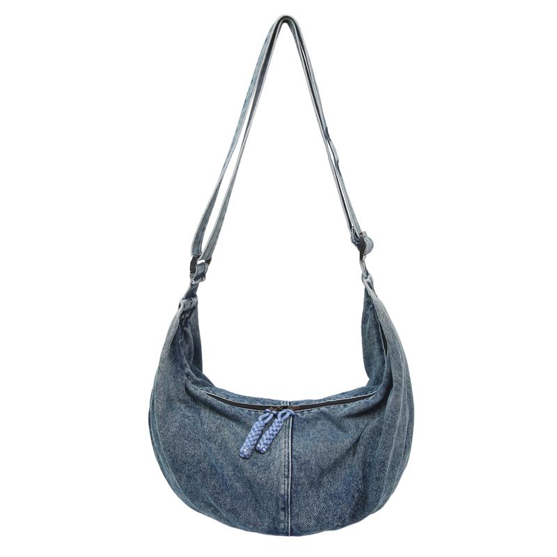 Damen Denim Umhängetasche Große Kapazität Crossbody Tasche