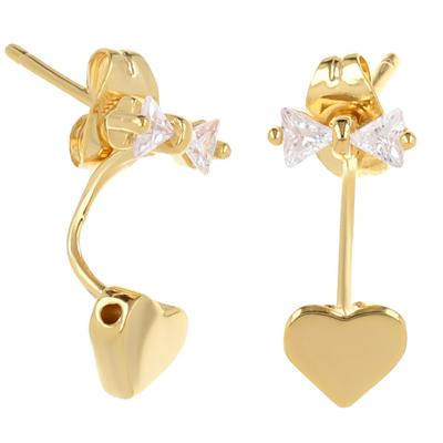 [Q4579] - Ohrringkonturen vergoldet 'Love' weißgold