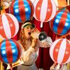 22-Inch 4D Round Striped Aluminum Foil Balloons, Suitable for Birthday Parties, Carnivals, Circus Performances, Various Parties, and Party Decorations