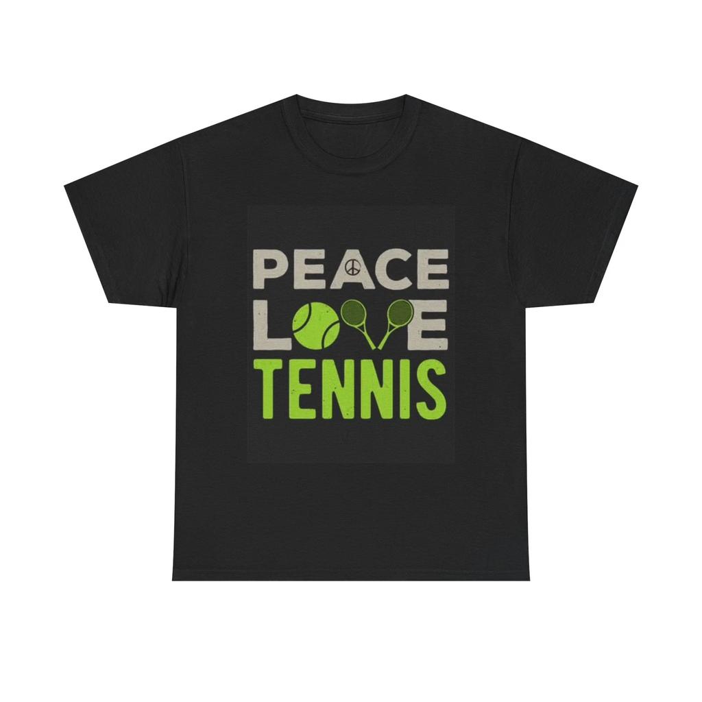 Men's and Women's T-shirts Peace Love Tennis Graphic