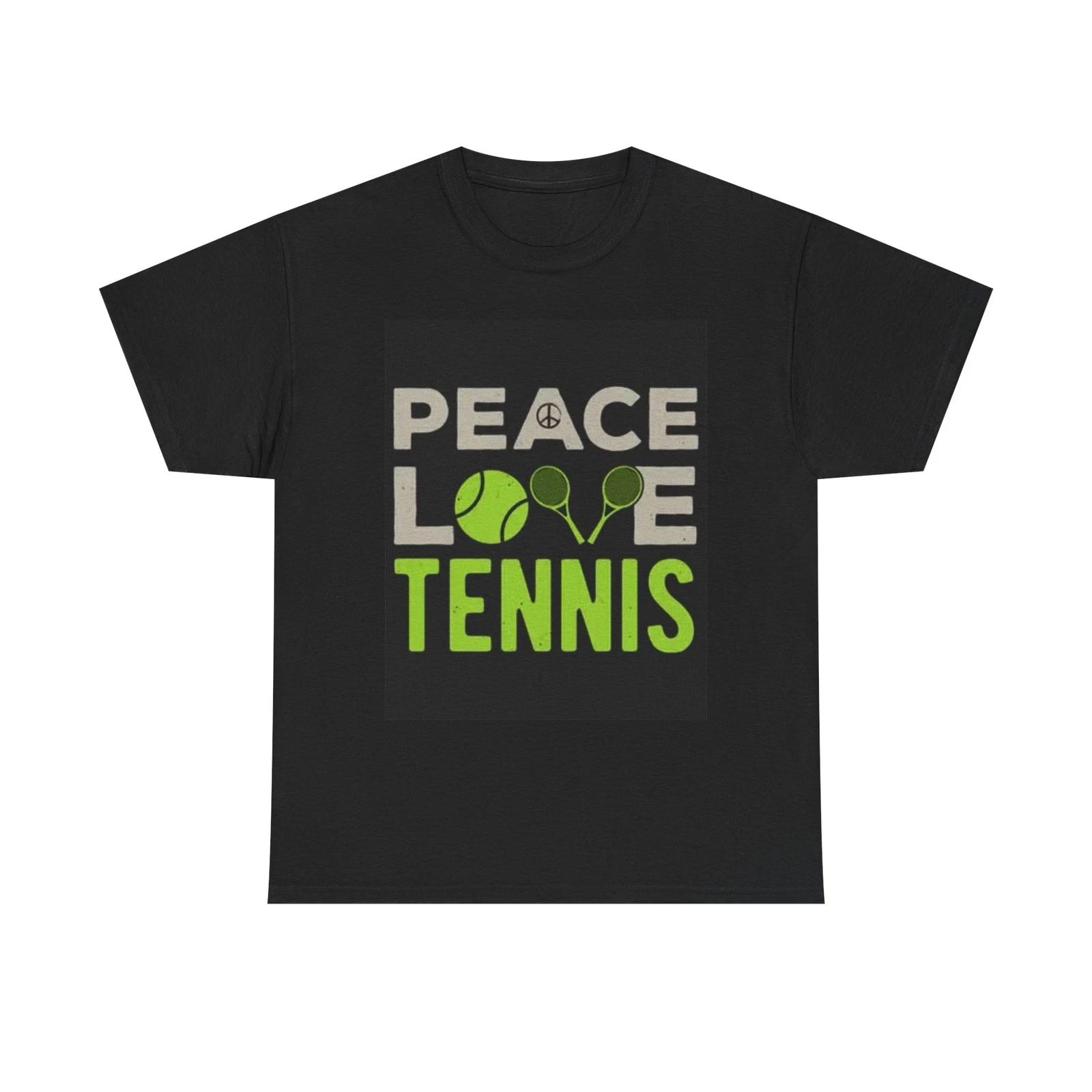 Men s and Women s T-shirts Peace Love Tennis Graphic XS
