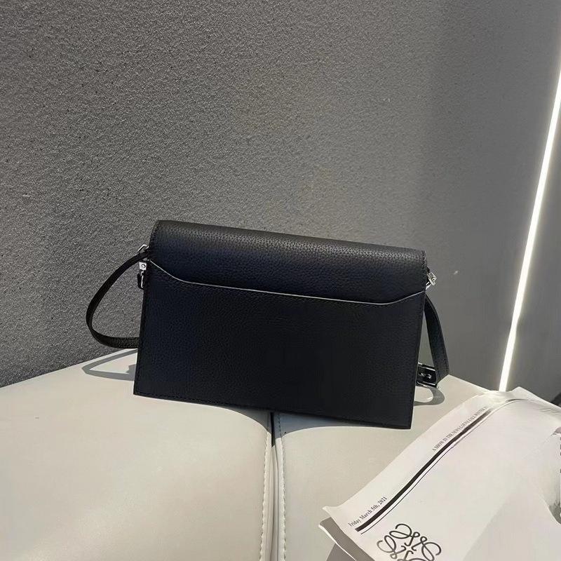 New lychee pattern leather half cover hand grab bag genuine leather women's bag single shoulder underarm bag oblique span bag wholesale