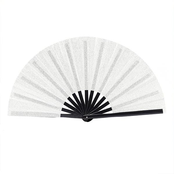 Multi-Color Glitter Kung Fu Fan 33CM Carnival Fan Dance Fan with Bamboo Frame Large Fan