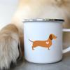 Emaille-Kaffeetasse mit der Aufschrift „I Love Dackel Dog“, für Camping, Picknick, Lagerfeuer, Party, Bier, Saft, Cola, Tassen für die Reise im Freien, Kakao, Wasserbecher