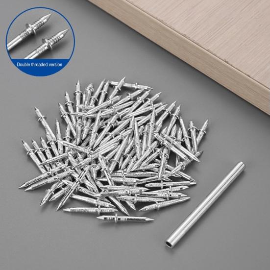 100 шт. Цвяхи з подвійною головкою Легкий монтаж Двосторонні безшовні цвяхи для плінтуса зі спеціальним інструментом-втулкою
