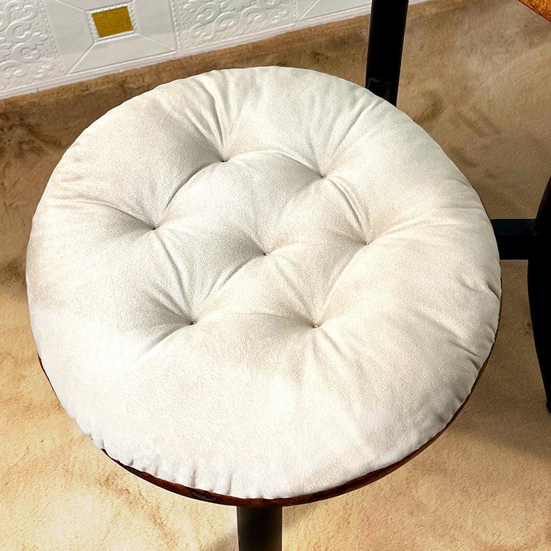 1pcs Solid Color Thickened Soft Plush Student Stool Cushion Circular Meditation Mats Square Living Room Floor Cushions Anti Slip Balcony Pads
