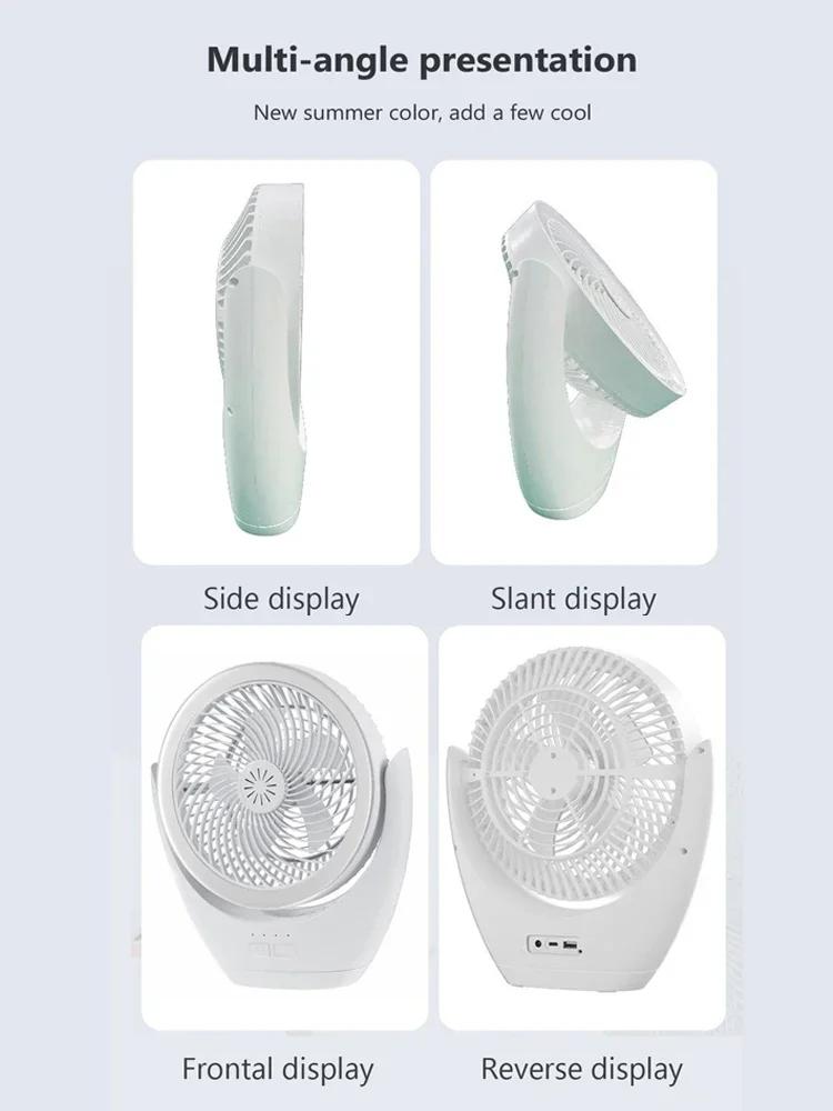 LED Fan 30W Table Lamp Camping Fan Rechargeable Desktop Portable Hanging Light 3-speed Night Fan Light for Home Outdoor Lamp