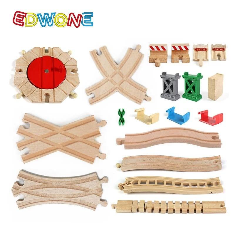 All Kinds Wooden Track Accessories Wooden Railway Train Track Parts Fit for Brand Wood Tracks Railway Toys for Children Gifts