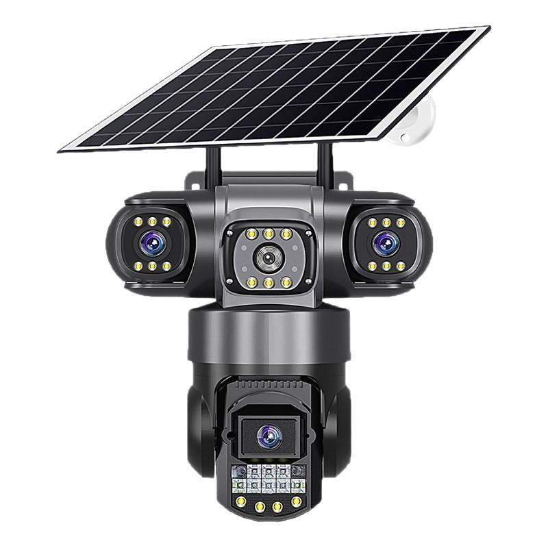 AOV Solar-Powered 4G Outdoor Surveillance Camera with Triple-Lens All-Day Recording