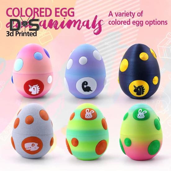 Dračí vejce s mini zvířátky 3D tištěné kloubové figurky zvířat uvnitř kapsy na vajíčko, hračka pro domácí mazlíčky, dárek pro děti, velikonoční košíky, dárky