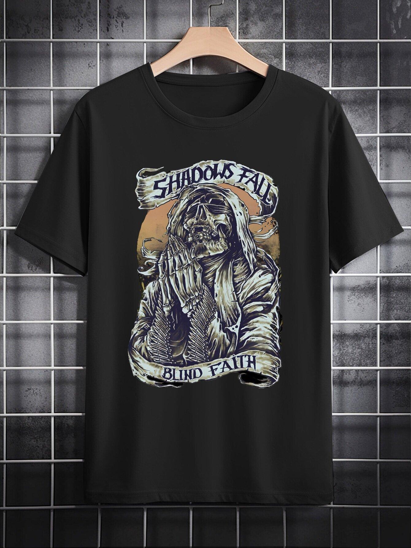 Funny Fashion Summer Short-Sleeve Black T-shirt L