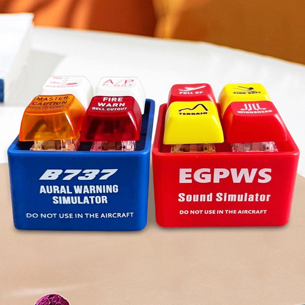 Pilot und Crew Alarm Schlüsselanhänger Sicherheitsrucksack Anhänger Warnsound-Simulator mit LED-Licht für Luftfahrt-Fans Reisebrieftasche