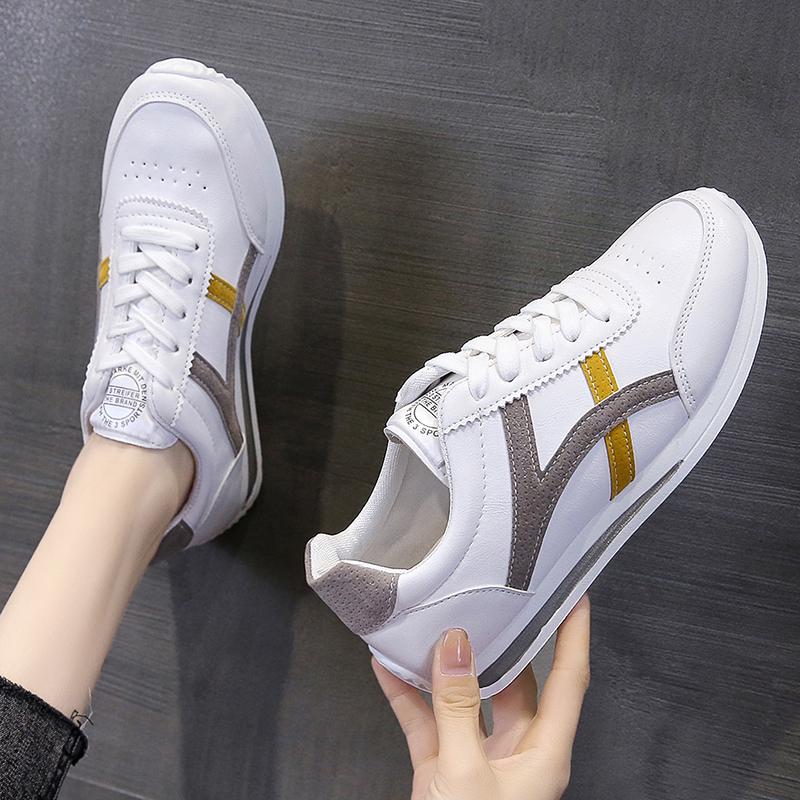 New Style Fashion Women's Lightweight Round Toe Breathable Comfortable Lace-up Flat Sneakers Casual Daily Shoes Zapatos Mujer