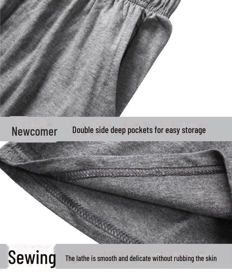 Men's Loose Cotton Pajama Shorts - Trendy Casual Wide-Leg Design